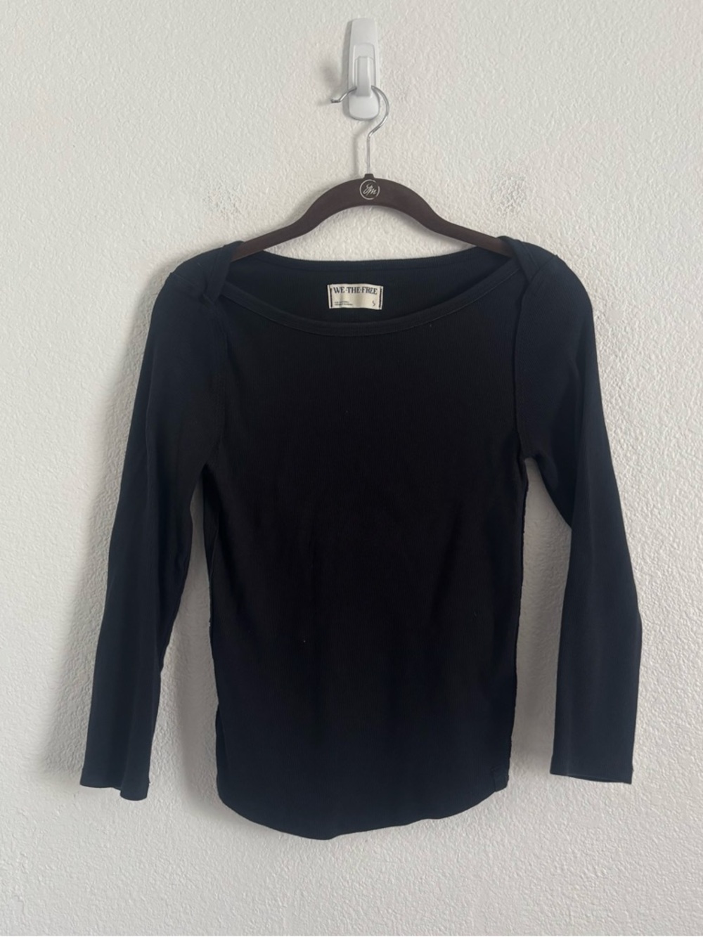 We the Free People Women's Size Small Black Long Sleeve Top